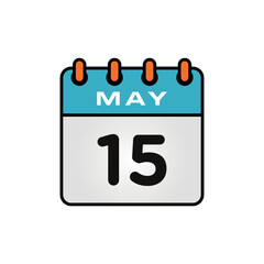 May Calendar Icon Vector Template