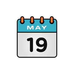 May Calendar Icon Vector Template