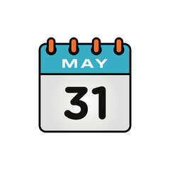 May Calendar Icon Vector Template