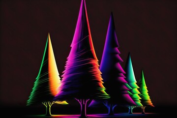 Neon Christmas trees.