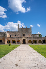 Historical Place Convento de San Bernardino de Siena. Parque Sisal. Yucatan, Mexico.