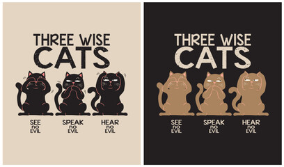 Three Wise Cats - Cat Lover