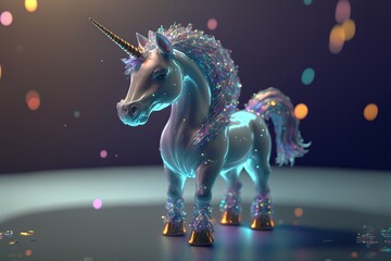 Fantasy glitter crystal unicorn figurine