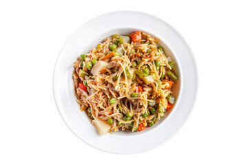 rice noodles vegetables veggie vegan food vegetarian asian food snack meal food snack on the table copy space food background rustic top view
