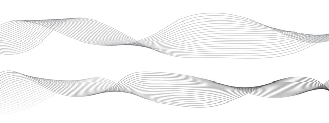 Abstract wavy gray blend liens design on white background. Digital frequency track equalizer. Vector illustration, Wavy stylized it make using blend tool.