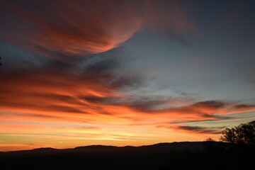 sunset over the mountains