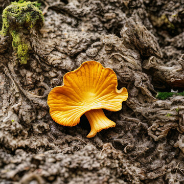 mushroom on the tree, yellow fungus