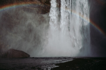 Waterfall Skogafoss in Iceland
