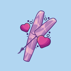 Mascara Cosmetic Illustration in Cartoon Style