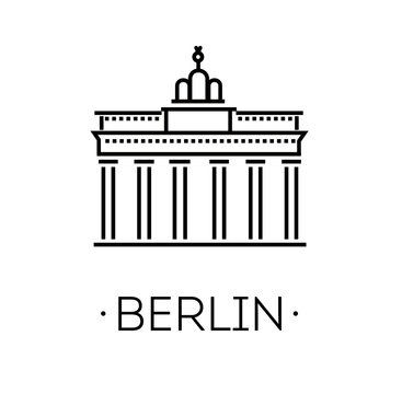 Symbol of Brandenburg gate in Berlin on a white background