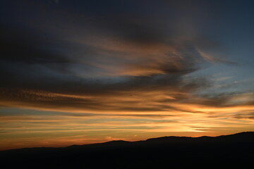 sunset in the mountains