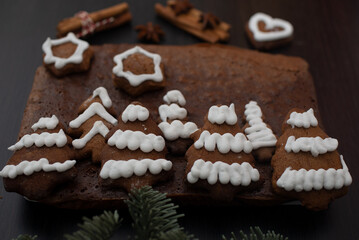 sweet home made christmas gingerbread chocolate brownies,