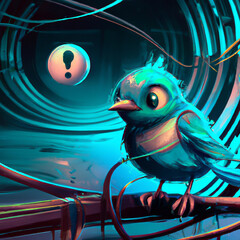 a Blue Twitter Bird illustration