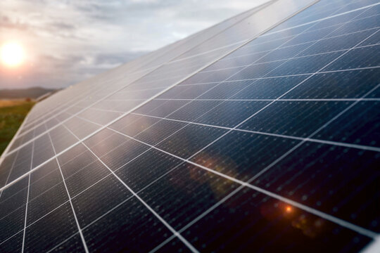 Solar panels on power station