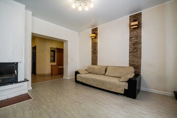 furniture in interior of living room in studio apartments or flat with sofa