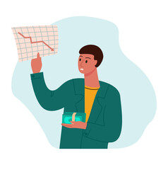 Concept of economic crisis, recession and losing profits.