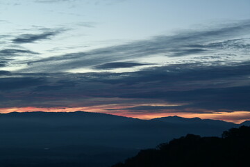 sunset over the mountains