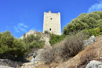 fortress Castello della Fava in village Posada on island Sardinia