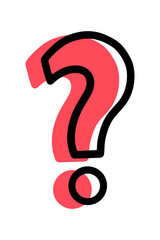Question mark, punctuation mark, vector desing element, hand drawn