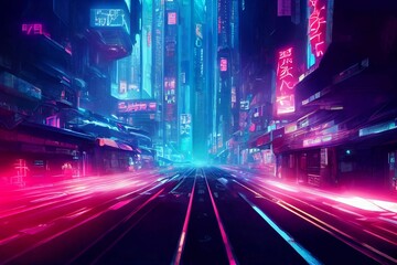 Neon cyber city