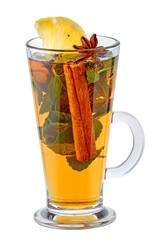 Orange and mint tea with cinnamon flavour