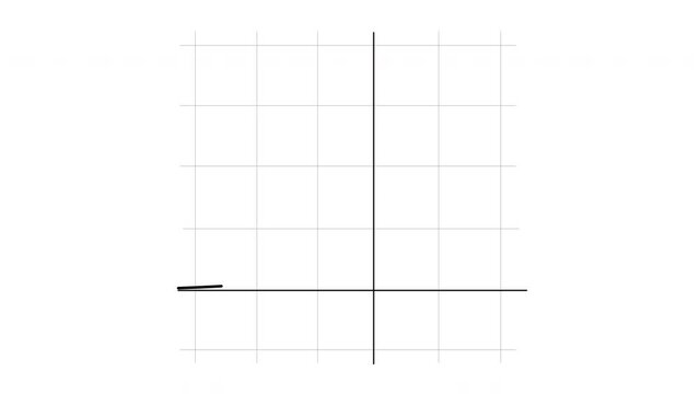 Exponential law, power law chart, self drawing animation. Luma matte, alpha channel, isolated design element.