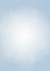 Fototapeta premium Vector Summer Sun Shine Background with Bokeh Blurred Glowing Gold Circles on Blue Sky. Blured Sunlight Background. Magic Summertime Print. Calm Defocused Light Design for Posters, Covers, Cards.