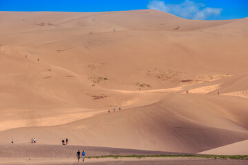 Hikers Climbing the Dunes, Great Sand Dunes National Park, Colorado