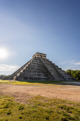 Pyramid of Kukulcan in the Chichen Itza Archaeological Zone.