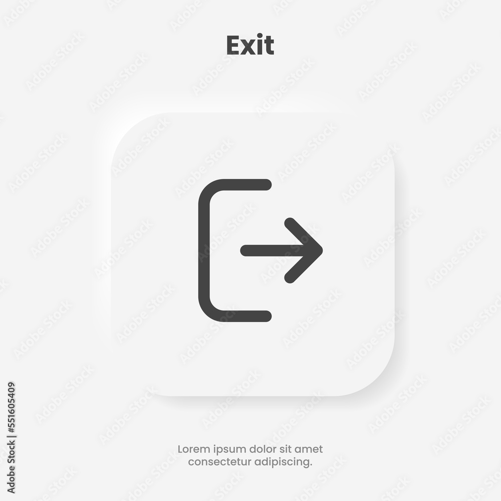 Aufkleber logout icon, exit icon vector, sign out symbol. emergency fire exit door icon. arrow symbol for webs