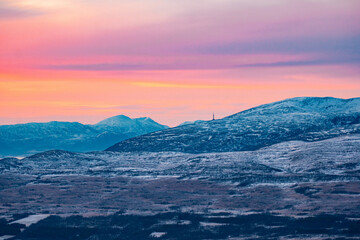 sunset in the mountains