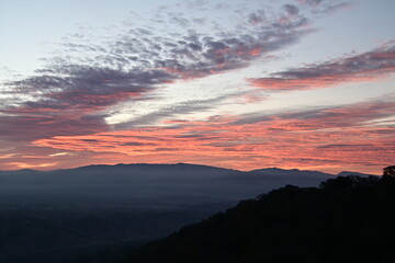 sunset over the mountains
