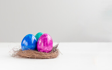 easter colorful eggs. easter holiday. Easter background. Easter eggs. Isolate. copy space