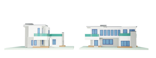 Fototapeta premium Modern luxury white house with garage.