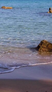 CRETE ISLAND, GREECE. Xerokambos beach. Xerokambos is a sandy beach located in the southeast of Crete, in the area of Lassithi, away from large settlements.
