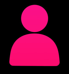 Pink portrait graphic with black background