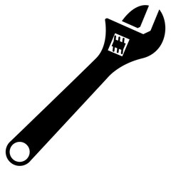 Icono aislado silueta de llave inglesa