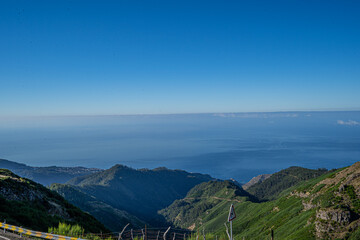 View of the mountains and rocks in Madeira island, Portugal