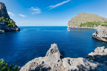 Landscape, view Torrent de pareis, Spain - Mallorca. Mountain river in the mountains
