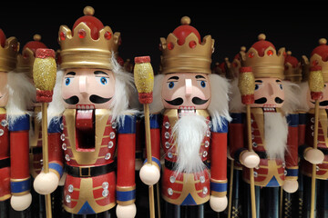 Nutcracker toys on a retail display