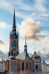 Stockholm Ridderholmen Church with Dramatic Sky