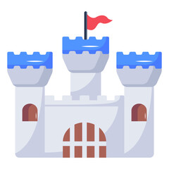 Beautifully designed flat icon of castle 