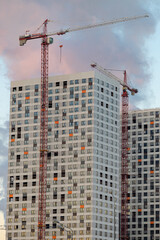 Fototapeta na wymiar Moscow, Russia - November 16, 2022: construction of a residential complex
