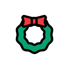 Christmas wreath / julekrans icon illustration, vector