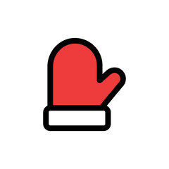 Christmas glove / julehandske icon illustration, vector