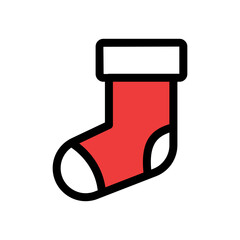 Christmas sock / julesok icon illustration, vector