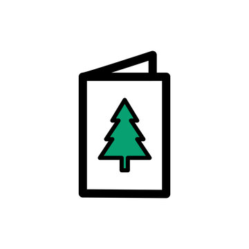 Christmas letter / julekort icon illustration, vector