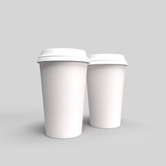 Coffee cups mockup isolated 3d illustration
