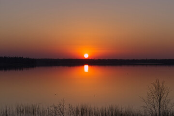 A Colouful Sunset at Elk Island National Park