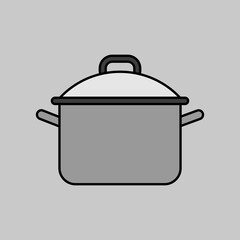Saucepan vector icon. Cooking pot or pan sign
